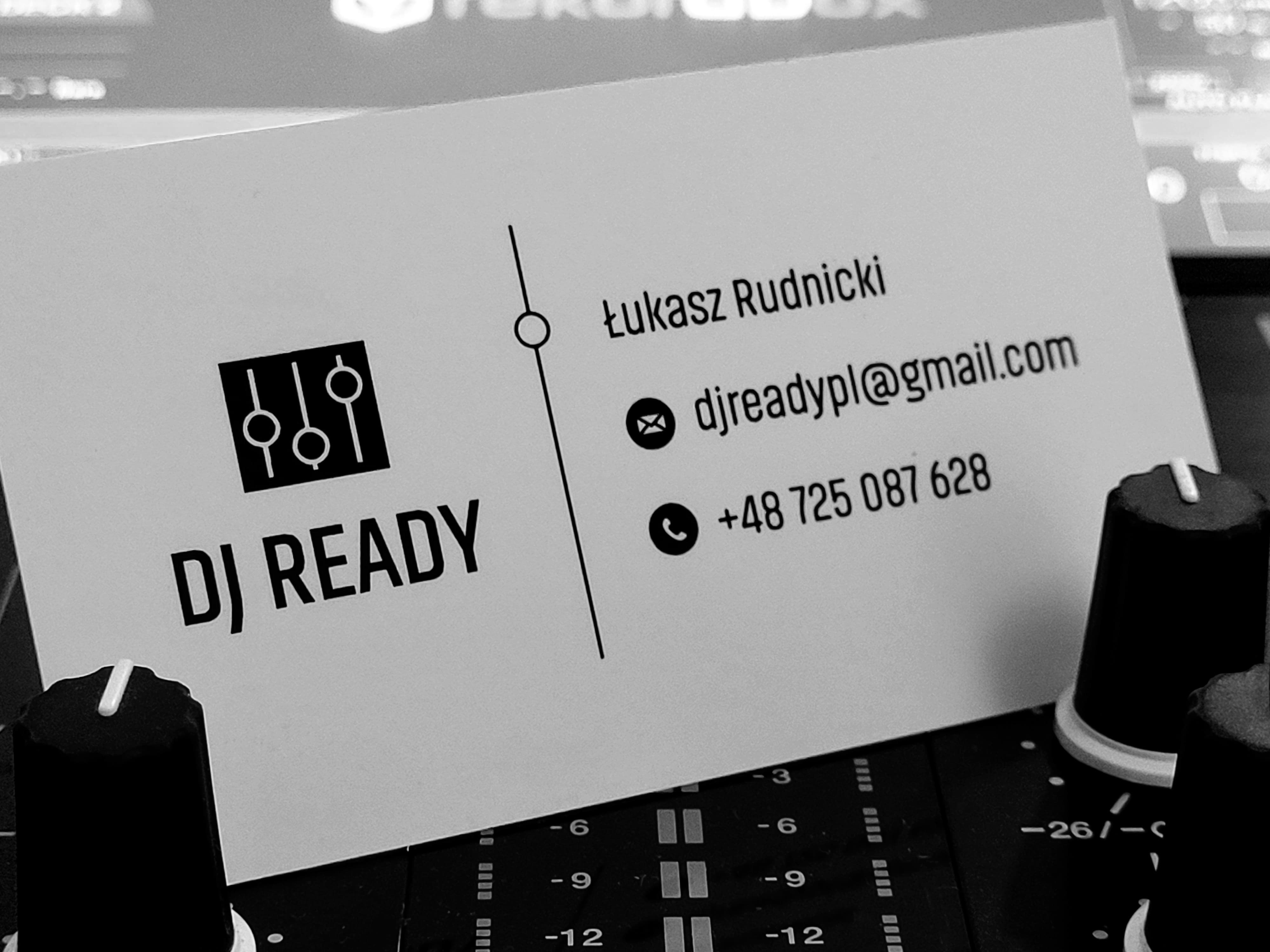 Wizytówka DJ Ready - Łukasz Rudnicki, profesjonalny DJ na imprezy